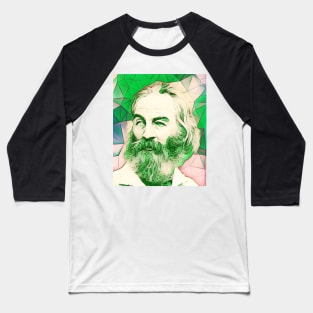 Walt Whitman Green Portrait | Walt Whitman Artwork 7 Baseball T-Shirt